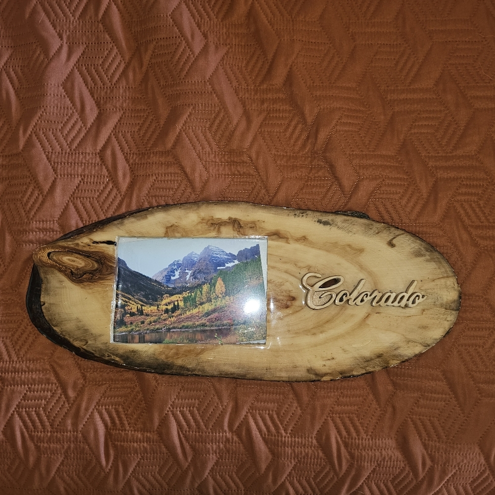Colorado Rustic Log Slab Picture Frame - Picture 3 of 5